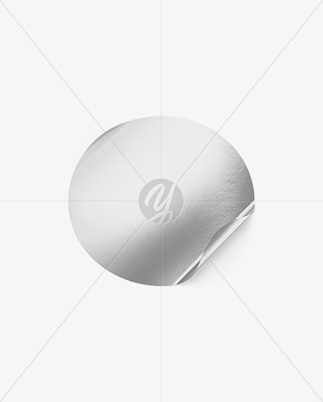 Metallic Round Sticker Mockup