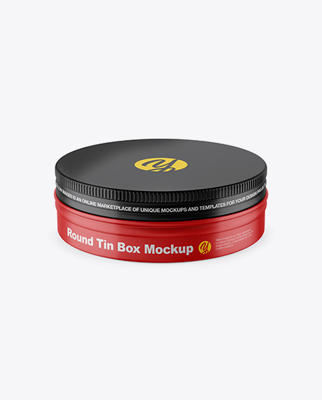 Matte Round Tin Box Mockup