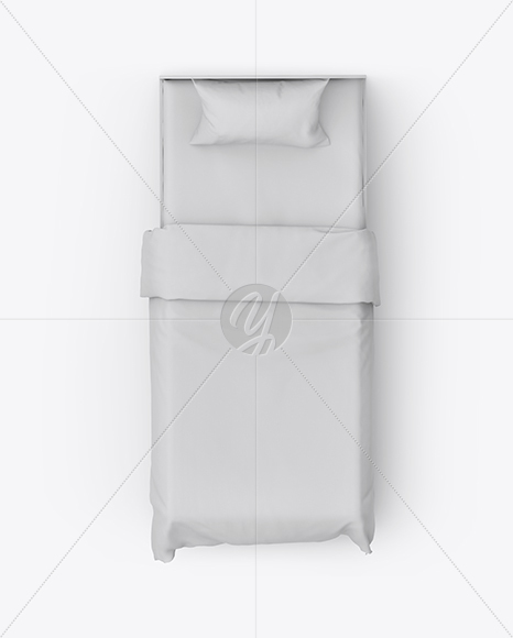 Bed with Cotton Linens Mockup