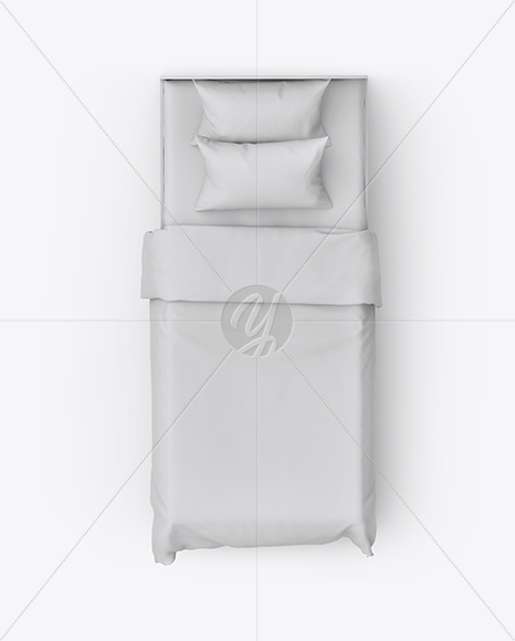 Bed with Cotton Linens Mockup