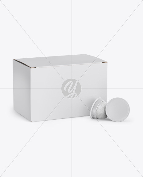 Paper Box with Coffee Capsules Mockup