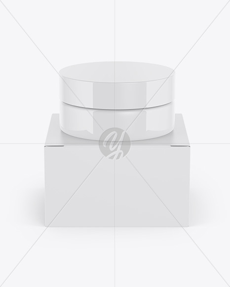 Glossy Jar w/ Paper Box Mockup