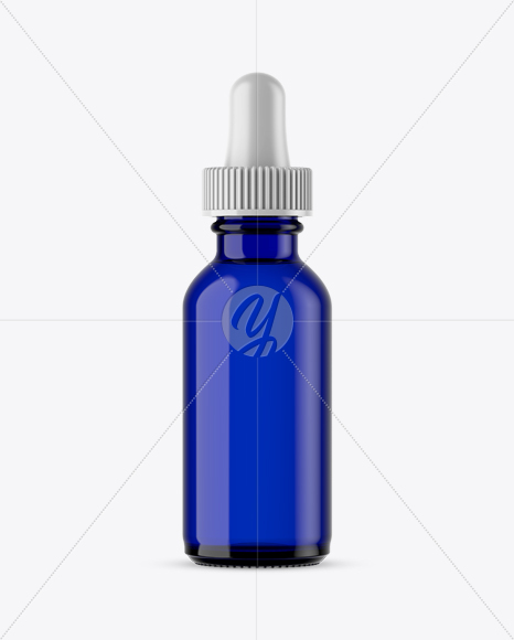 Blue Glass E-Liquid Bottle Mockup