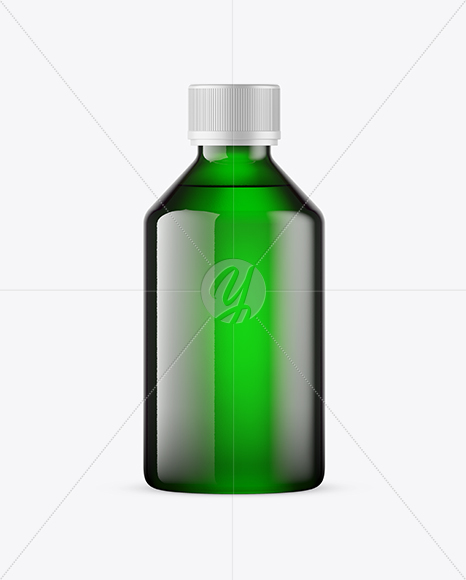 Green Glass Bottle Mockup