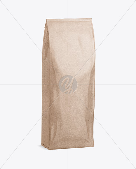 500g Kraft Coffee Bag Mockup - Half Side View