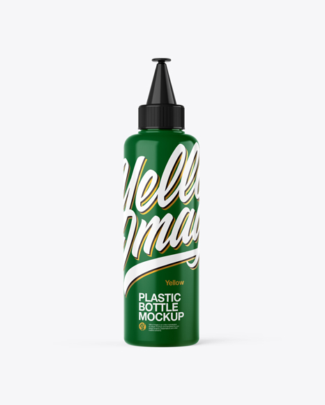 Glossy Plastic Bottle Mockup