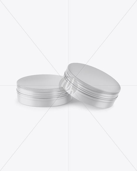 Two Matte Round Tin Boxes Mockup