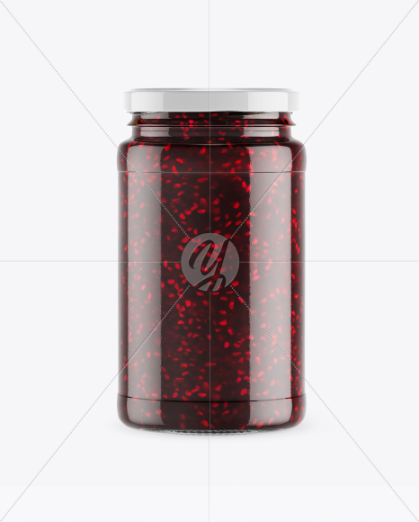 Clear Glass Jar w/ Jam Mockup