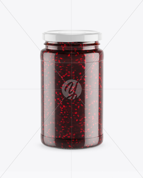 Clear Glass Jar w/ Jam Mockup