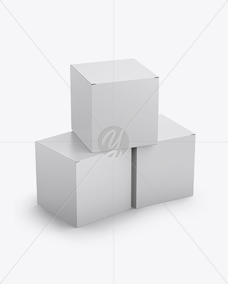 Three Paper Boxes Mockup