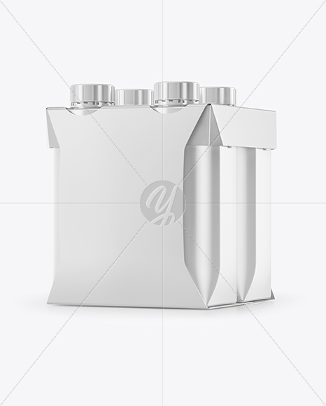 Glossy 4-Pack Paper Carrier Mockup