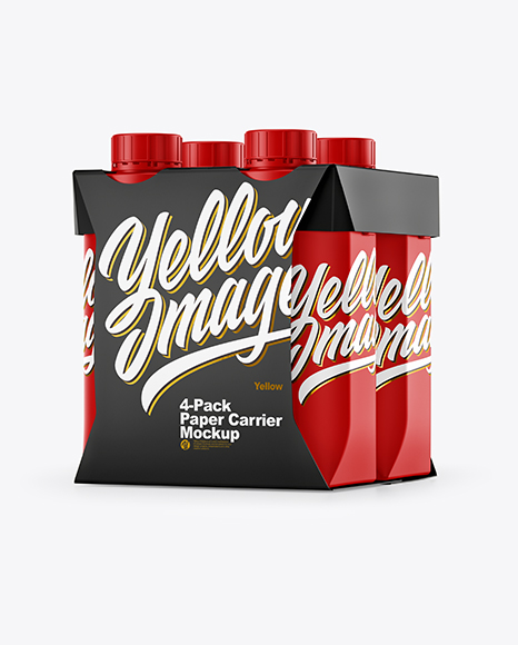 Matte 4-Pack Paper Carrier Mockup - 4 pack mockup