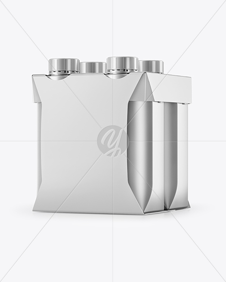 Matte Metallic 4-Pack Paper Carrier Mockup