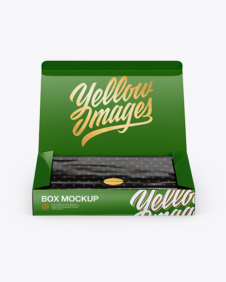 Opened Glossy Box Mockup - Opened+Glossy+Box+Mockup+In+Box+Mockups+On+Yellow+Images+Object+Mockups