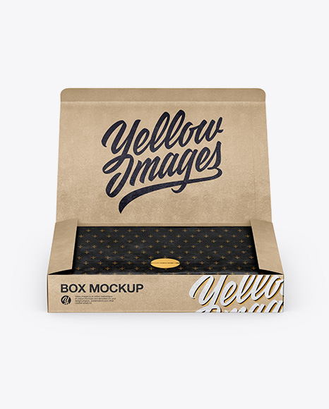 Opened Kraft Box Mockup