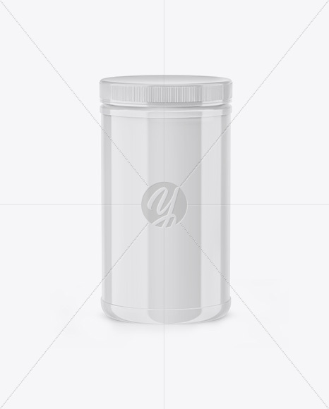 Glossy Plastic Jar Mockup