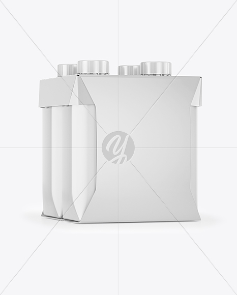 Glossy 4-Pack Paper Carrier Mockup