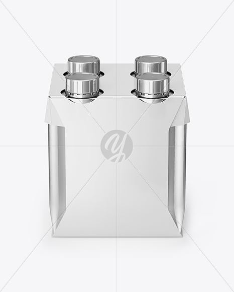 Metallic 4-Pack Paper Carrier Mockup