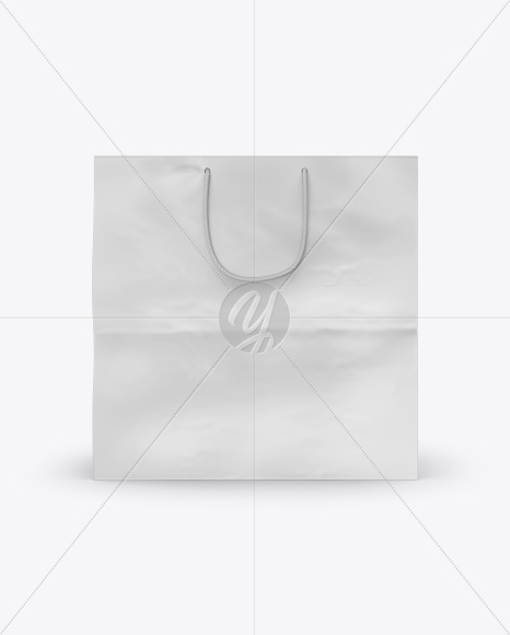 Square Glossy Paper Bag Mockup