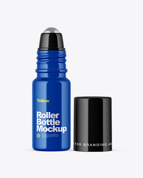 Glossy Roller Bottle Mockup - 10ml+Metallized+Roller+Bottle+Mockup
