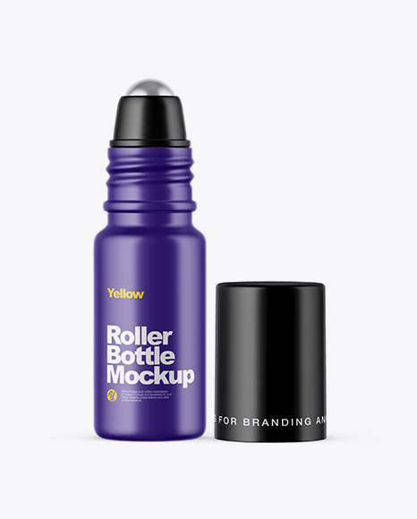 Matte Roller Bottle Mockup - 10ml+Metallized+Roller+Bottle+Mockup