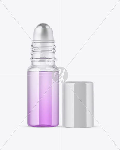 Clear Glass Roller Bottle Mockup