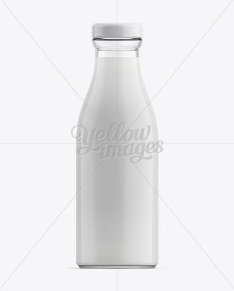 Glass Bottle W/ Milk Mockup