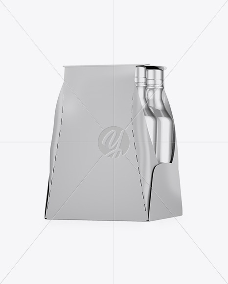 Metallic 4-Pack Paper Carrier Mockup