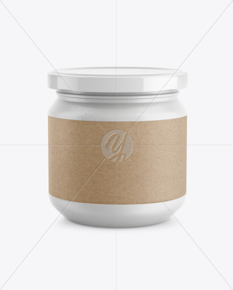 Ceramic Jar w/ Kraft Label Mockup