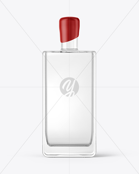 Square Vodka Bottle with Wax Mockup