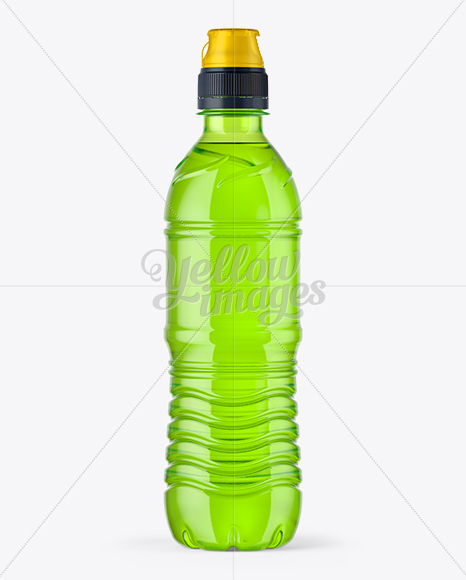 500ml Green Bottle with Sport Cap Mockup