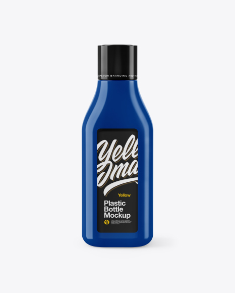 Glossy Square Bottle Mockup