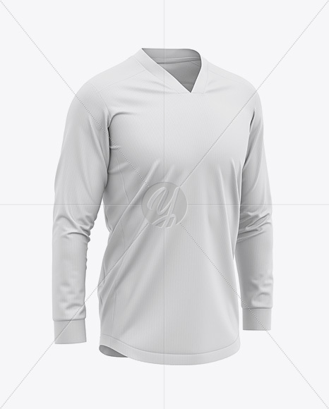 Soccer V-Neck Jersey LS Mockup