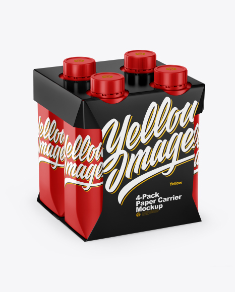 Matte 4-Pack Paper Carrier Mockup - 4 pack mockup