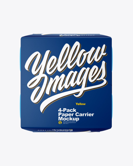 4-Pack Paper Carrier Mockup - 4 pack mockup