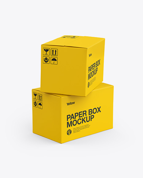 Two Paper Boxes Mockup - Two+Paper+Boxes+PSD+Mockup