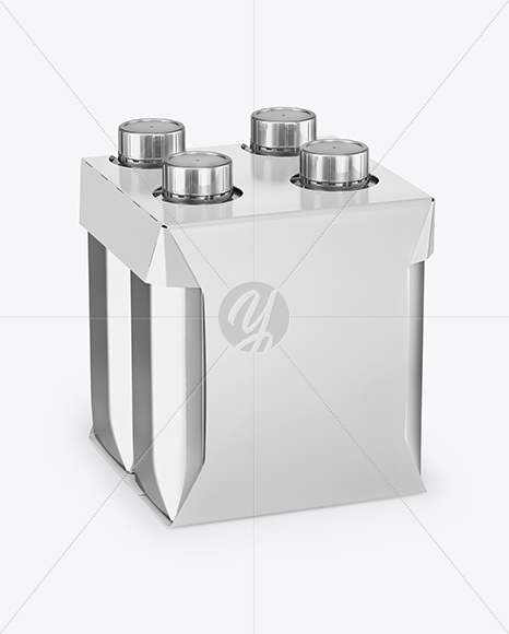 Metallic 4-Pack Paper Carrier Mockup