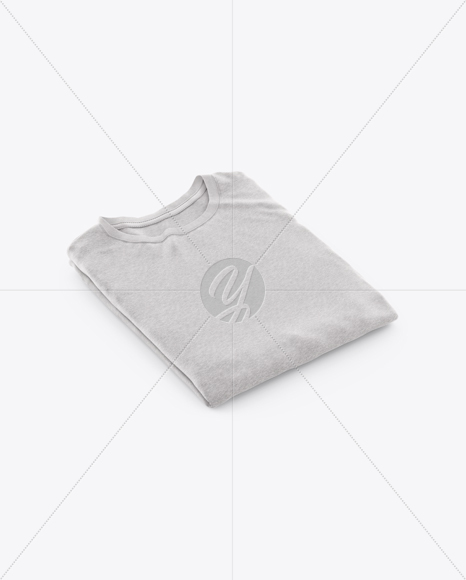 Folded Melange T-Shirt Mockup