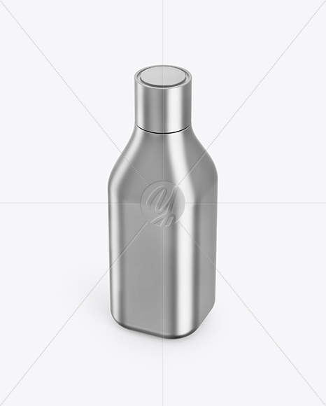 Matte Metallic Square Bottle Mockup