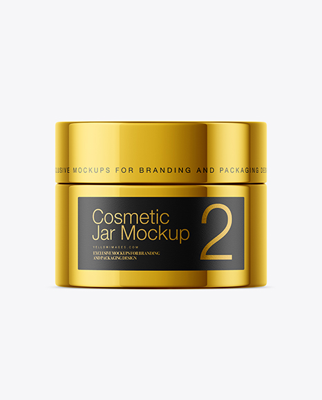 Metallic Cosmetic Jar Mockup