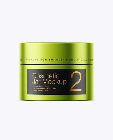 Matte Metallic Cosmetic Jar Mockup - Metallic+Cosmetic+Jar+Mockup+Top+View+In+Jar+Mockups+On+Yellow