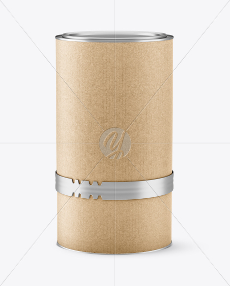 Metallic Paint Can w/ Kraft Label Mockup