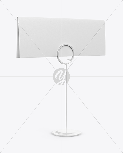 Table Sign W/ Plastic Holder Mockup