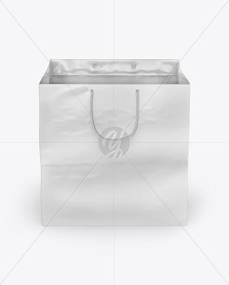 Square Glossy Paper Bag Mockup