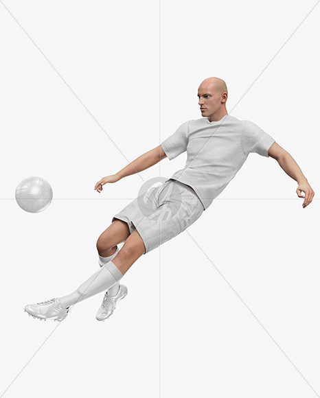 Soccer Player with Ball Mockup