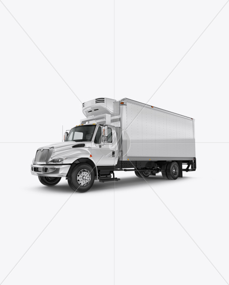 Box Truck Mockup - Half Side View