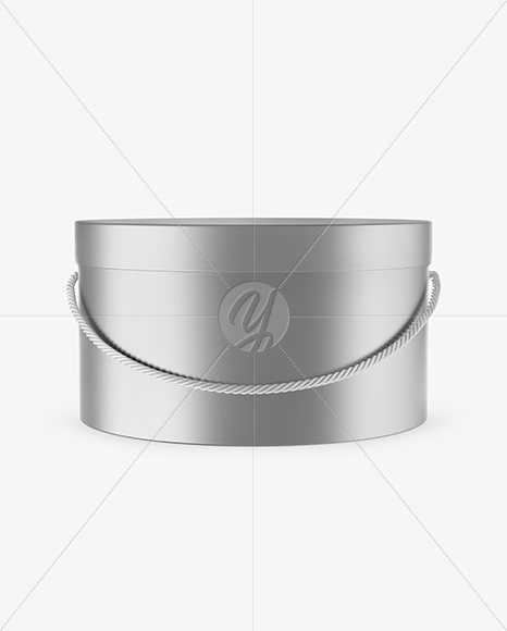 Matte Metallic Round Box Mockup