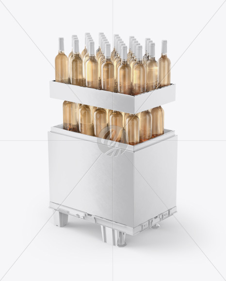 Stand with White Wine Bottles Mockup