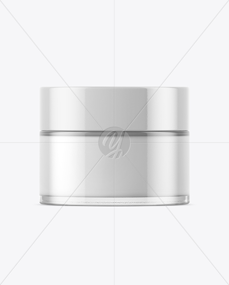 Clear Glass Cosmetic Jar Mockup