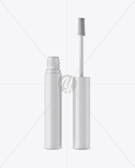 Opened Glossy Mascara Tube Mockup